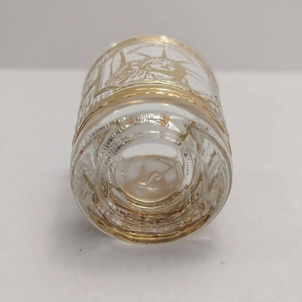 Vintage Culver Shot Glass 22k gold Illustration Of The Statue of Liberty #K007